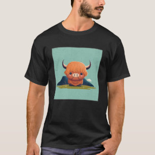 Camiseta Óptica Escocesa De Vaca Do Planalto, Ilustração Pe