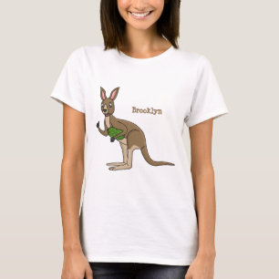 Camiseta Óptica ilustração de canguru australiano feliz