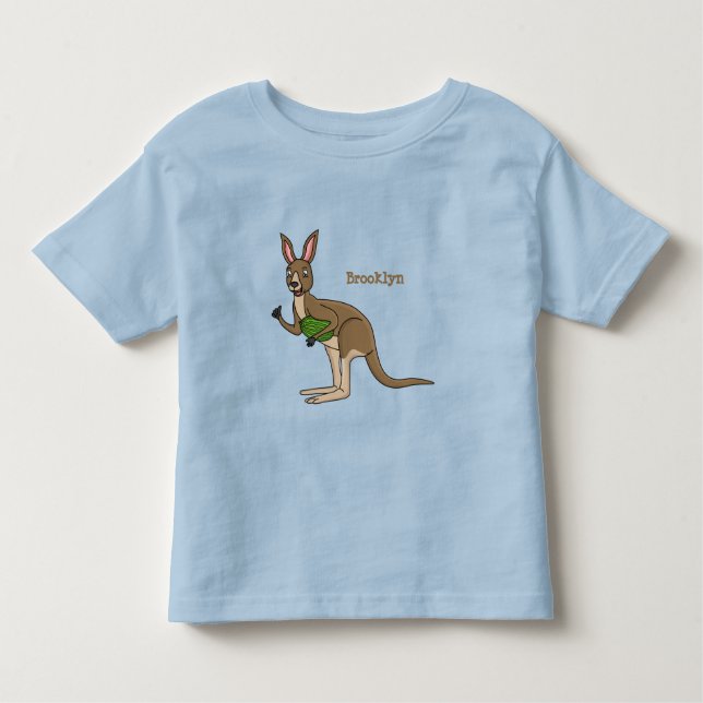 Camiseta Óptica ilustração de canguru australiano feliz (Frente)