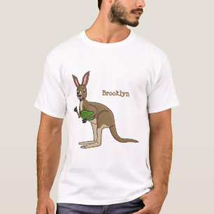 Camiseta Óptica ilustração de canguru australiano feliz