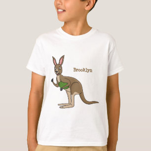 Camiseta Óptica ilustração de canguru australiano feliz