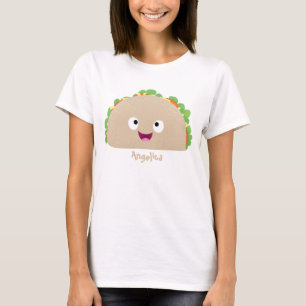 Camiseta Óptica ilustração do desenho animado do taco fe