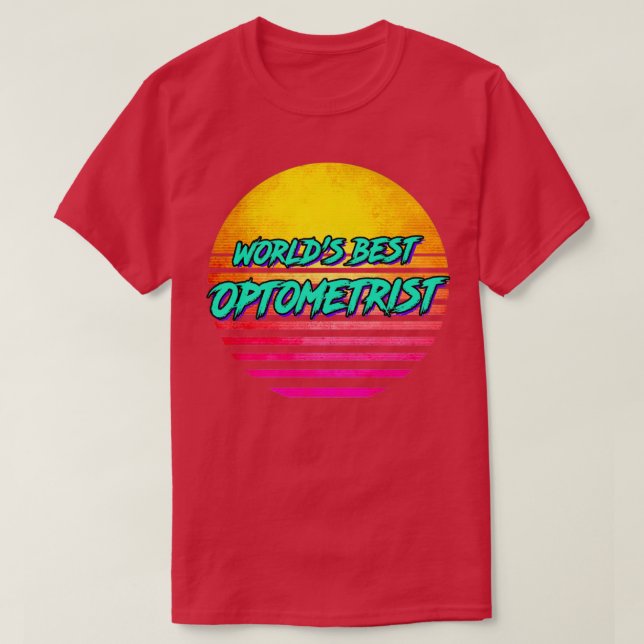Camiseta Optometria 2 retrô dos anos 80 (Frente do Design)