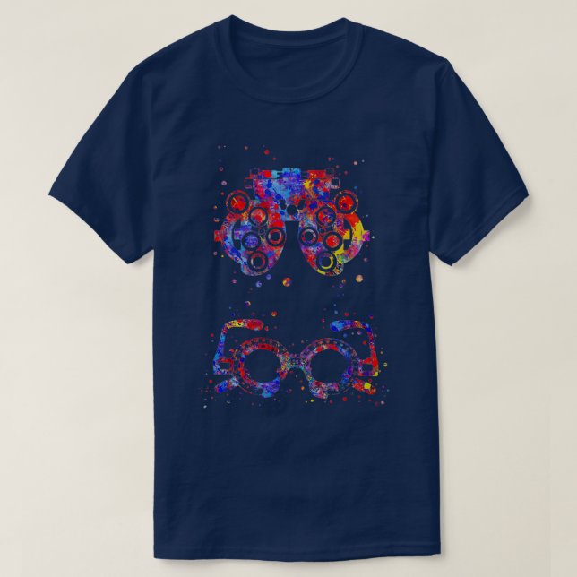 Camiseta Optometria de Eyeglass 2 para teste de lente óptic (Frente do Design)