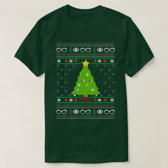 Camiseta Optometria Design de doçura feia de Natal (Frente do Design)