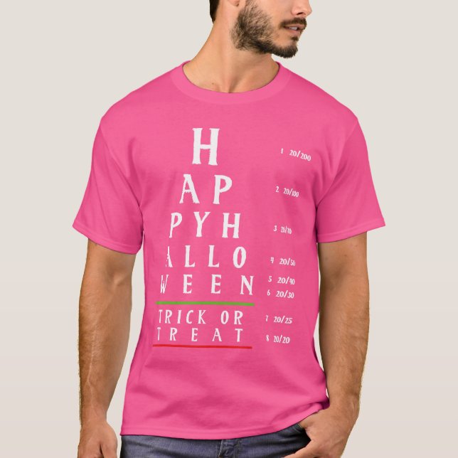Camiseta Optometria Halloween Optometrista Médico de Olhos  (Frente)