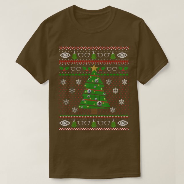 Camiseta Optomettry Natal Ugly Sweater Oh Optometree (Frente do Design)