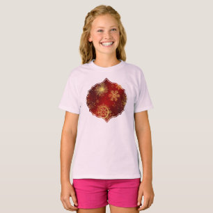 Camiseta Opulência de Yuletide: Segmentos de Ouro do Natal