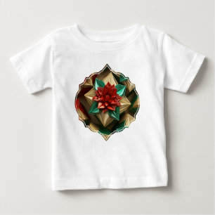Camiseta Opulência de Yuletide: Segmentos de Ouro do Natal