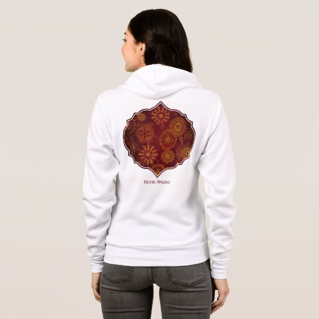 Camiseta Opulência de Yuletide: Segmentos de Ouro do Natal (Parte Traseira Completa)