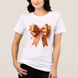 Camiseta Opulência Outonal Arco Metálico Dourado e Laranja 