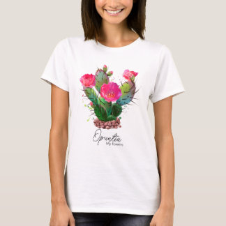 Camiseta Opuntia florescendo em pedras