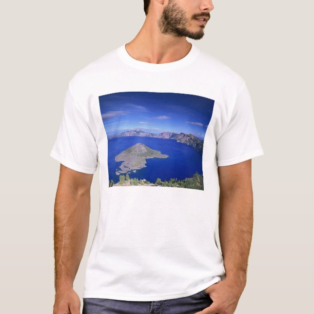 Camiseta OR, Crater Lake NP, Wizard Island e Crater (Frente)