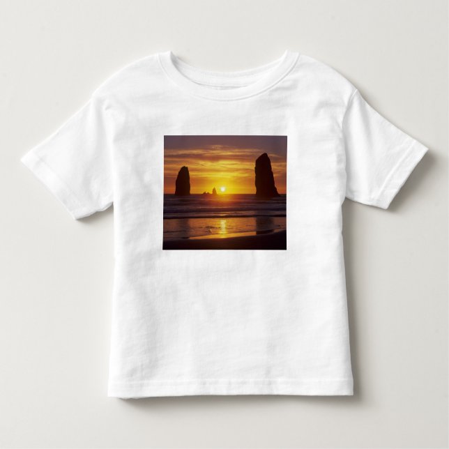 Camiseta OR, Oregon Coast, Cannon Beach, Sastacks às 2 (Frente)