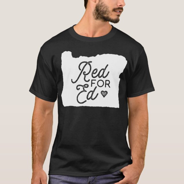 Camiseta OR Teacher Walkout  redfored   Oregon Red For Ed  (Frente)