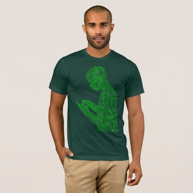 Camiseta Oração americana (floresta com verde de néon) (Frente Completa)