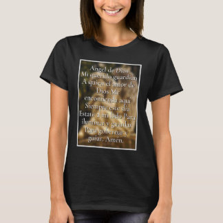 Camiseta Oração Anjo de Deus Católico Cristão Espanhol Esp