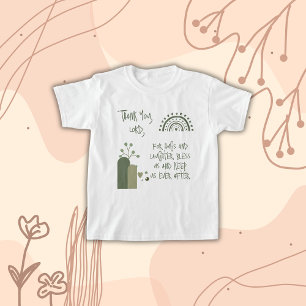 Camiseta Oração Cristã para Crianças Verde-Oliva  