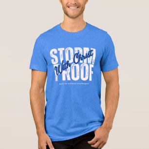 Camiseta Oração Cristianismo Versículo Bíblico Azul Gráfico