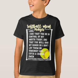 Camiseta Oração da Mãe de Softball Dia de Jogo de Beisebol 