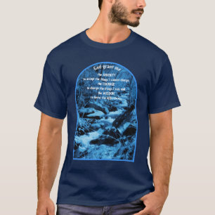 Camiseta Oração da Serenidade Córrego Fluindo Inspirador