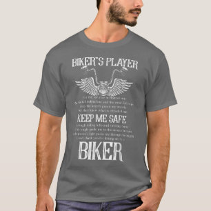 Camiseta Oração de Biker Mantenha-me Segura Biker Engraçado