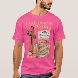 Camiseta Oração De Cuidador À Cruz Cristã Fé Esperança Amor