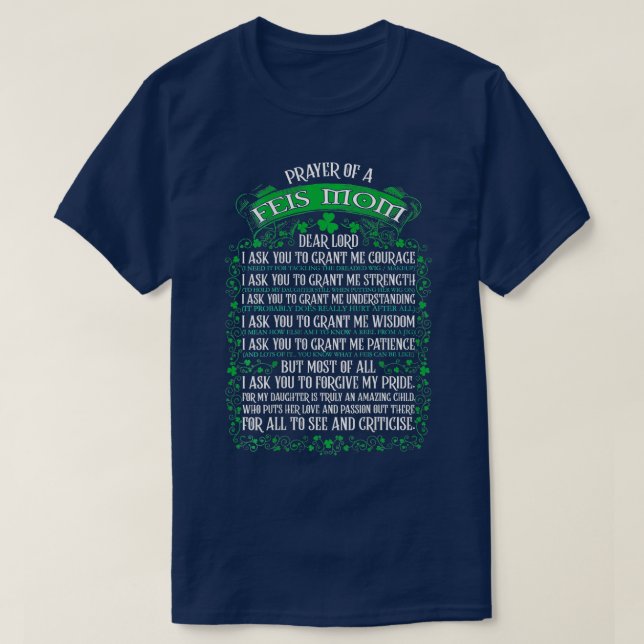 Camiseta Oração de Dançarino Irlandês a uma Filha da Mãe de (Frente do Design)