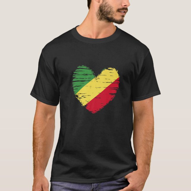 Camiseta Oração do Coração do Congo, Bandeira do Congo (Frente)