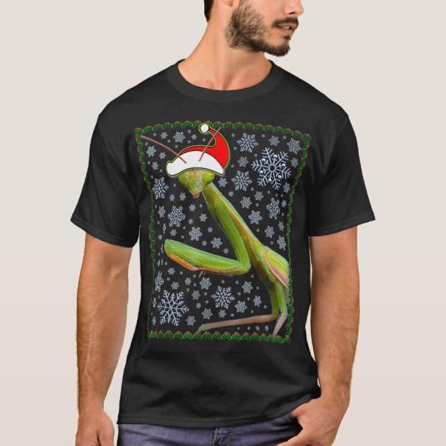 Camiseta Oração Engraçada à Mantis no Natal (2) (Frente)