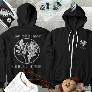 Camiseta Orações de alface e plantas de nabo, jardinagem en