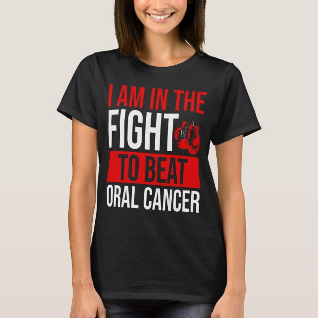 Camiseta Oral Cancer Awareness Ribbon Beat Disease Warrior (Frente)