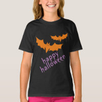 Orange Bats, Purple Happy Halloween Personalizado