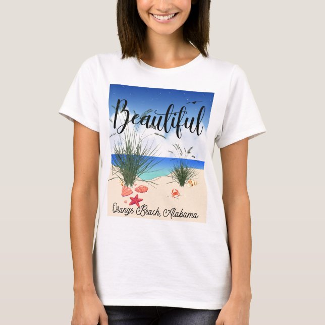 Camiseta Orange Beach Alabama (Linda) (Frente)