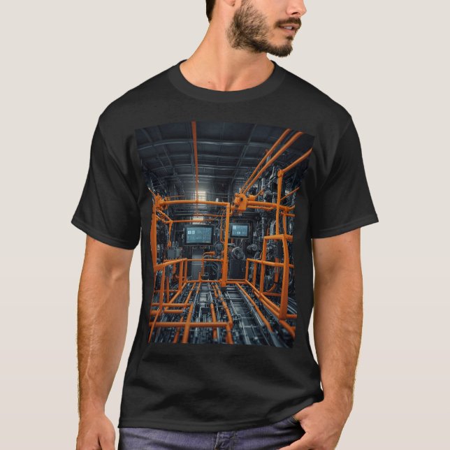 Camiseta Orange Beam: O batimento cardíaco da fábrica autom (Frente)