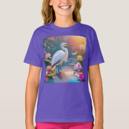 Camiseta Orange Billed White Heron Fantasy Bird