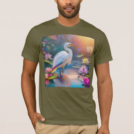 Camiseta Orange Billed White Heron Fantasy Bird