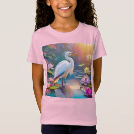Camiseta Orange Billed White Heron Fantasy Bird