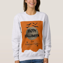 Camiseta Orange Black Spooky Bats Modern Happy Halloween