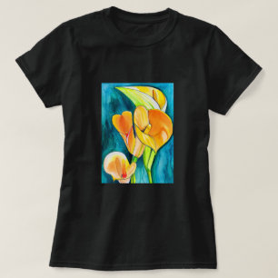 Camiseta Orange Calla Lily Flor Torre