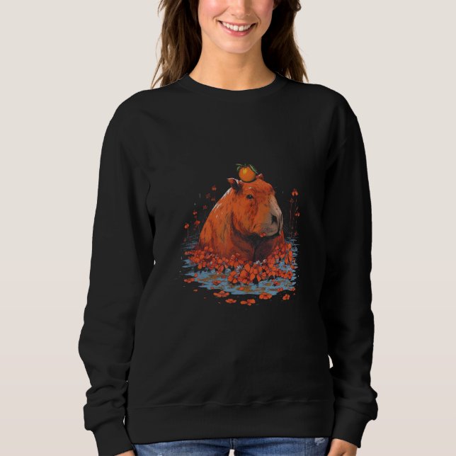 Camiseta Orange Capybara Water Vex Fun Playful Animal (Frente)