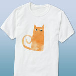 Camiseta Orange Cat<br><div class="desc">Gato de gengibre laranja, bonito e ligeiramente alarmado, perfeito para amantes de os animais. Arte original de Nic Squirrell.</div>