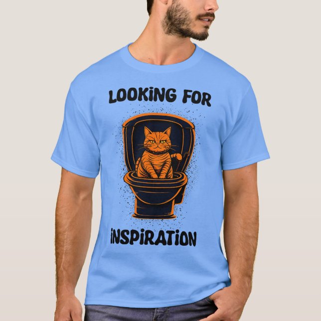 Camiseta Orange cat looking for inspiration (Frente)