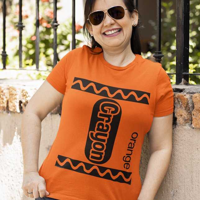 Camiseta Orange Crayon Halloween Costume (Criador carregado)