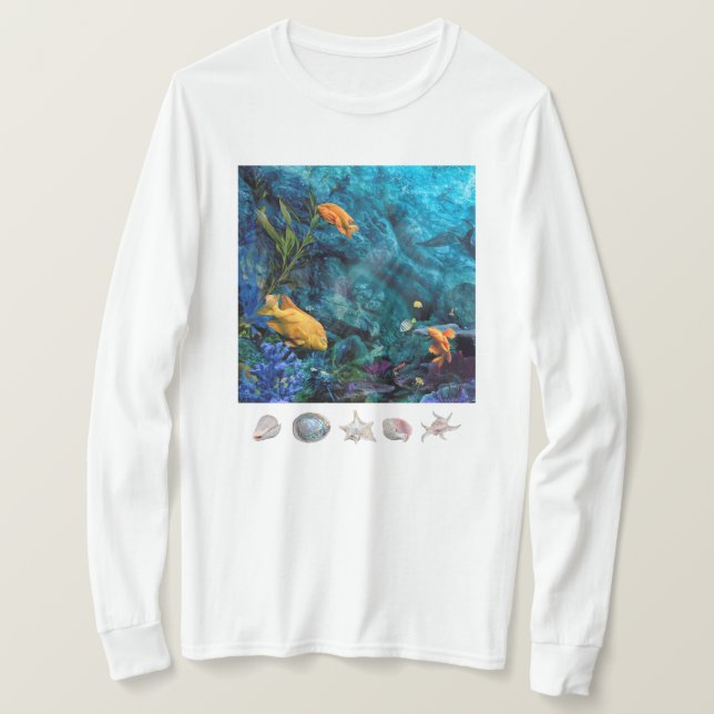 CAMISETA ORANGE FISH BLUE OCEAN (Frente do Design)