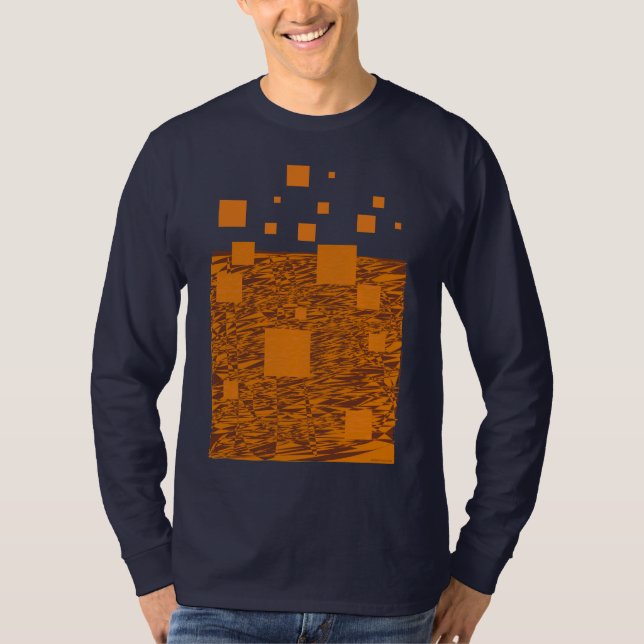 Camiseta Orange Float Abstrato Patterna Chemistry Art Fi (Frente)