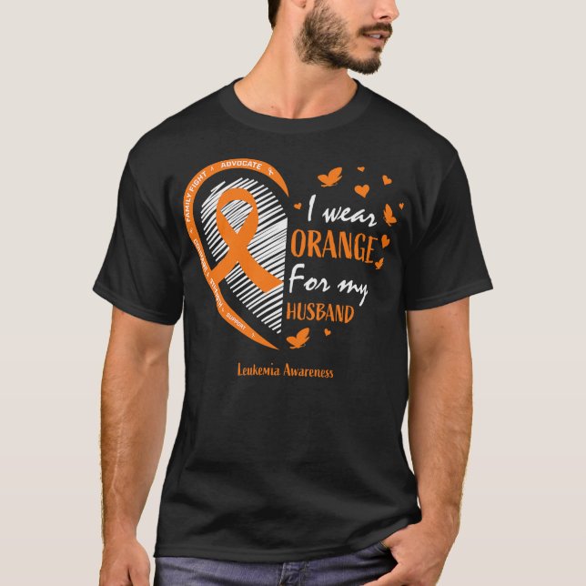 Camiseta Orange For My Husband Leukemia Awareness (Frente)