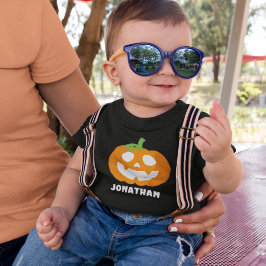 Camiseta Orange Halloween Pumpkin with Name