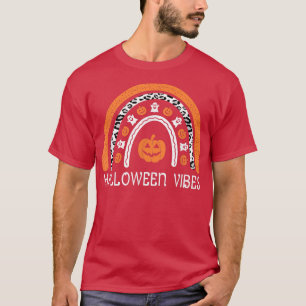Camiseta Orange Halloween Vibes Leopard Jack O Lantern Rain