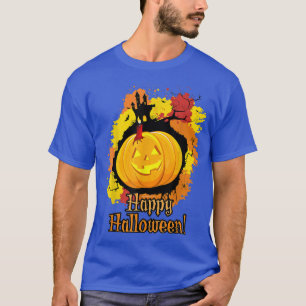 Camiseta Orange JackOLantern Castle Feliz Dia das Bruxas